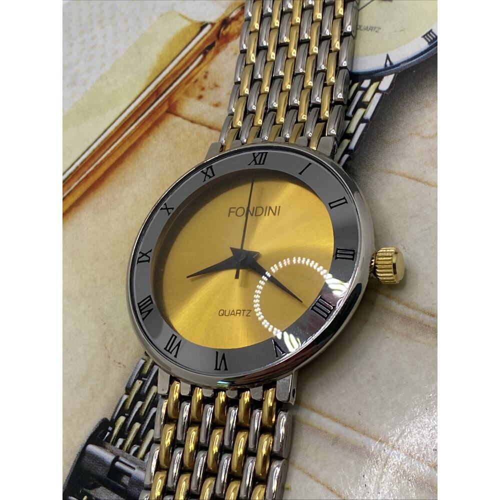 Fondini Ubisex Silver Gold Watch New Battery
